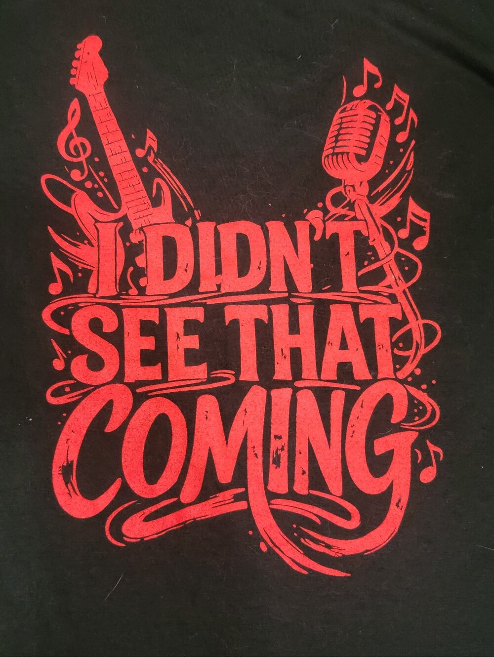 I Didn't See That Coming Graphic Tee - Black with Red Print Xl Unisex.. Bran New